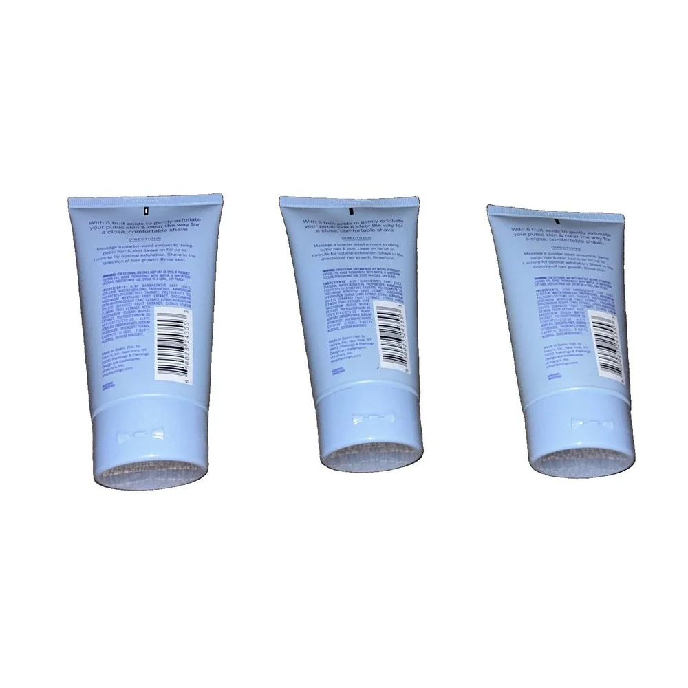Flamingo Pubic Exfoliating Shave Gel for a Smooth Shave 3 Tubes.  5 fl oz ea.